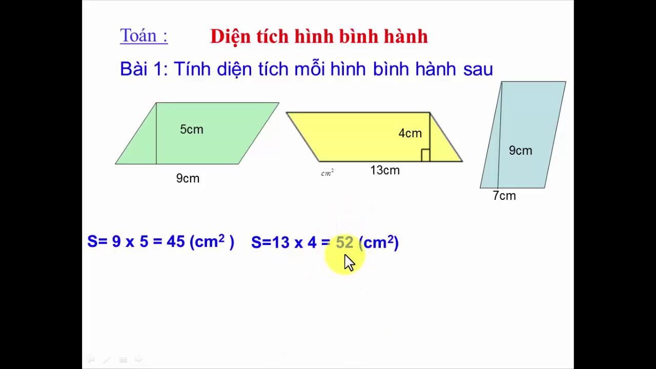 Công thức tính diện tích và chu vi hình bình hành: Hướng dẫn từ cơ bản đến nâng cao