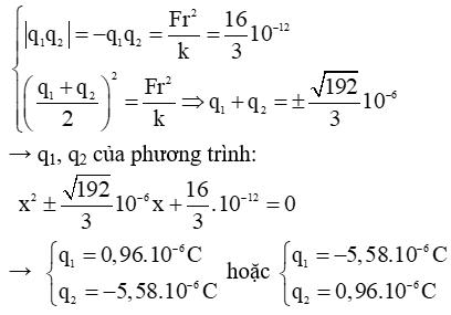 Dạng 1: Lực tương tác giữa hai điện tích điểm -lop-2 - giainhanh.vn