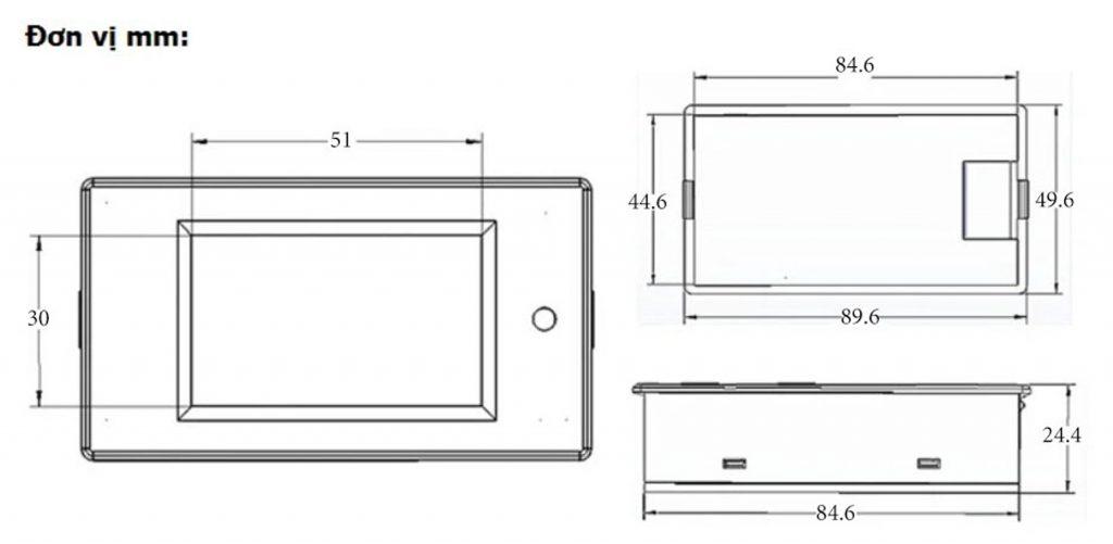 Đồng hồ đo dòng áp công suất mức năng lượng AC 100A