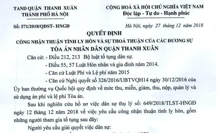 Mẫu Giấy Quyết Định Ly Hôn Của Tòa Án – Mới 2024