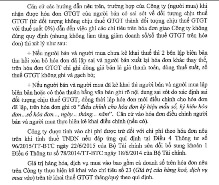 Hóa đơn không chịu thuế có phải kê khai trên tờ khai thuế GTGT?