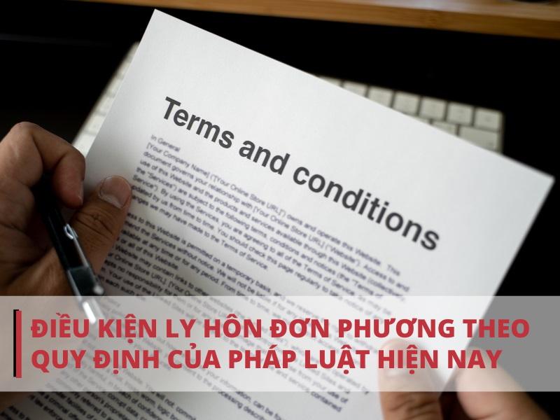 Điều kiện ly hôn đơn phương theo quy định của pháp luật hiện nay