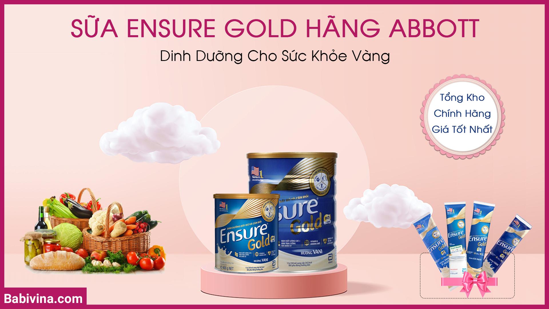 Sữa Bột Abbott Ensure Gold 850g Vani | Dinh Dưỡng Cho Người Cao Tuổi, Người Ốm, Bệnh Nhân, Phẫu Thuật Cần Phục Hồi Sức Khỏe Nhanh | Chính Hãng Abbott Việt Nam | Babivina – Sữa Chính Hãng, Bán Lẻ Giá Sỉ