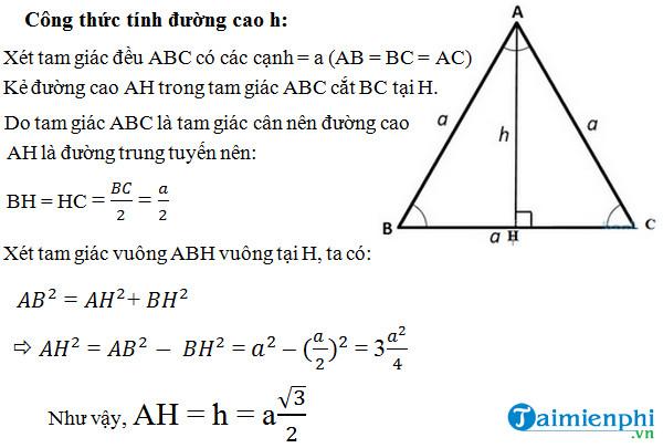 "Tính đường cao trong tam giác cân": Công thức và ứng dụng thực tiễn