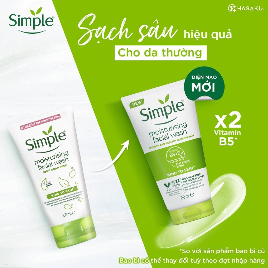 Sữa Rửa Mặt Simple Dưỡng Ẩm Cho Da Khỏe Và Mịn Màng 150ml